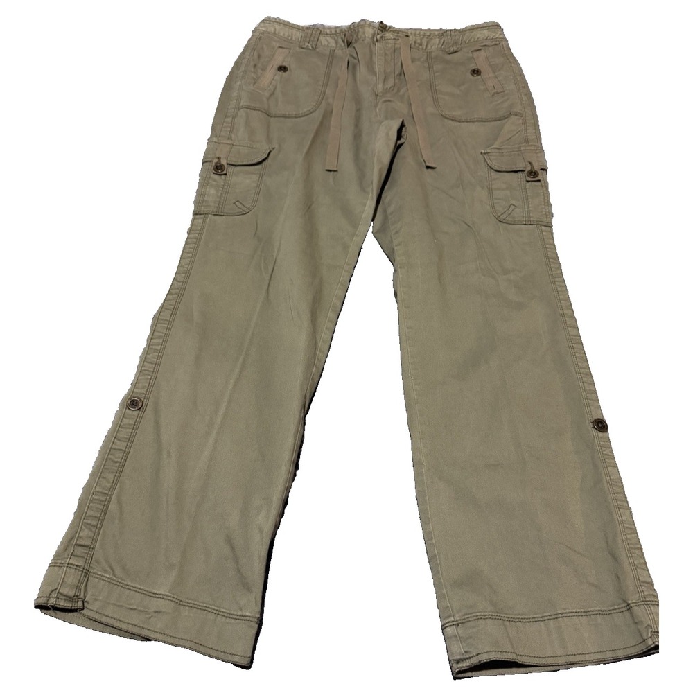 St. John's Bay Women's Relaxed Fit Girl Friend Chino‎ Pant Size14p Green